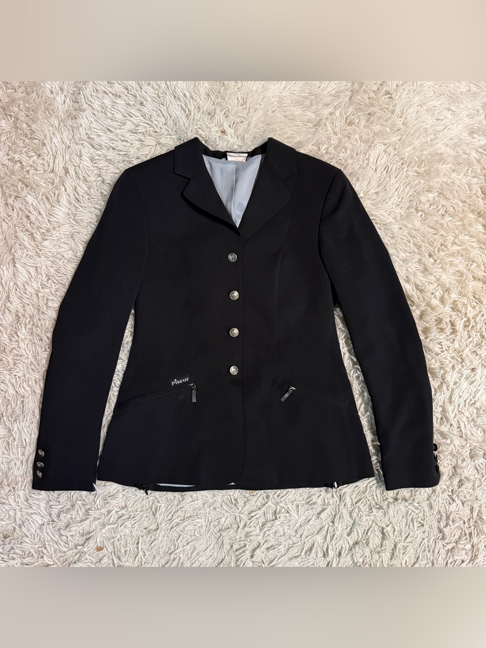 Child’s Size 16R Black Pikeur Skarlett Horseback Riding Show Coat. Good Cond.